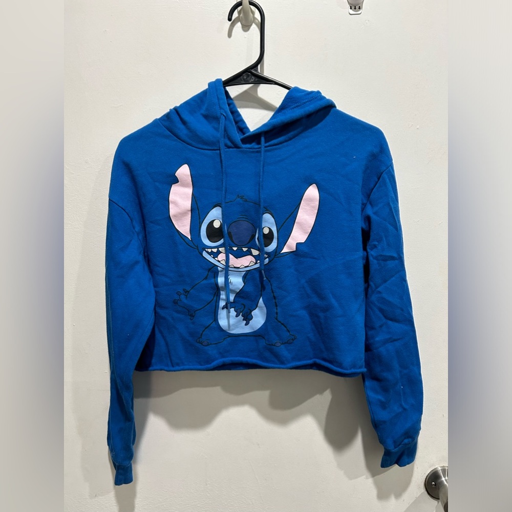 Disney stitch hoodie crop sweater